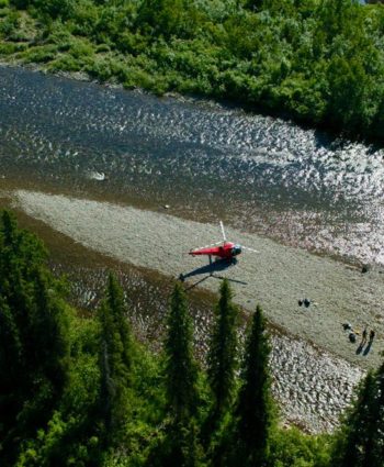 Alaska Heli Fishing - River Sand Bar - Talaheim Fishing Lodge